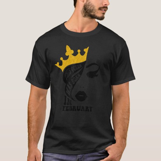 Leopard diese Königin war im Februar Geboren Happy T-Shirt (Vorderseite)