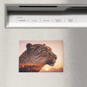 Leopard Doppelexposition Tierart Wildnis Magnet (In Situ (Geschirrspüler))