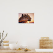 Leopard Doppelexposition Tierart Wildnis Poster (Küche)