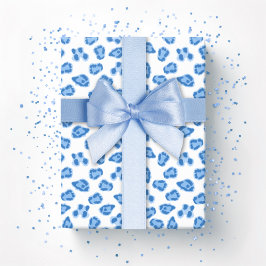Leopard Dot in Blauem Porzellan Geschenkpapier