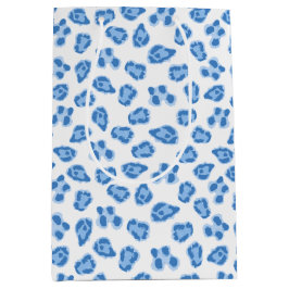 Leopard Dot in Blauem Porzellan Mittlere Geschenktüte