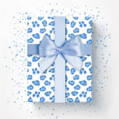 Leopard Dot in Blue Porcelain Geschenkpapier