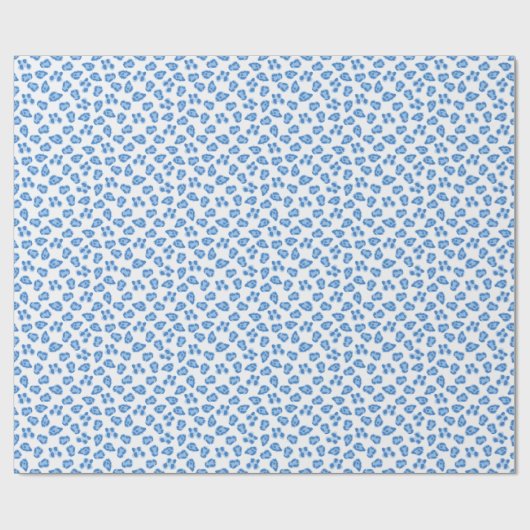 Leopard Dot in Blue Porcelain Geschenkpapier (Flach)