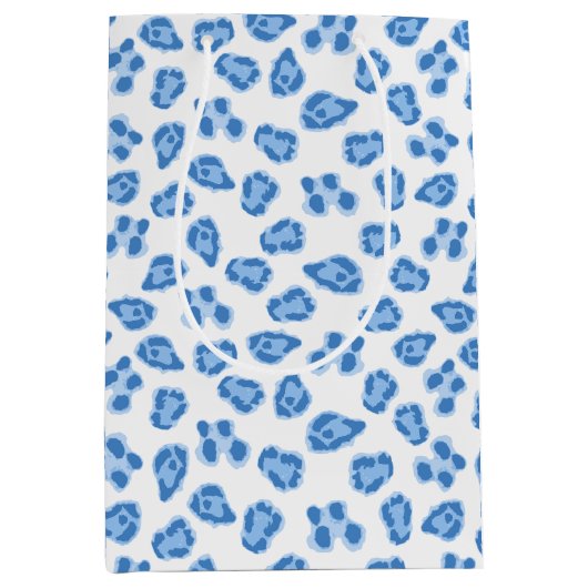 Leopard Dot in Blue Porcelain Mittlere Geschenktüte (Vorderseite)