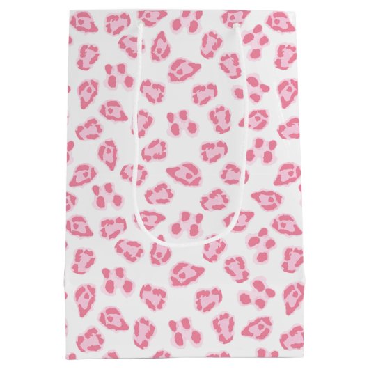 Leopard Dot in Pink Mittlere Geschenktüte (Rückseite)