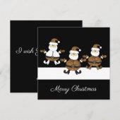 Leopard Dreifach Santa Schnee Auf Schwarzer Illust (Vorne/Hinten)