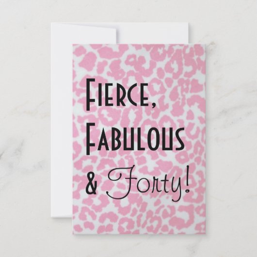 Leopard-Druck-40. Geburtstags-Einladung Einladung (Vorderseite)