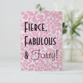 Leopard-Druck-40. Geburtstags-Einladung Einladung (Stehend Vorderseite)