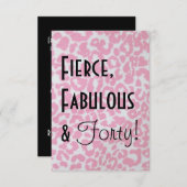 Leopard-Druck-40. Geburtstags-Einladung Einladung (Vorne/Hinten)