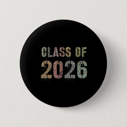 Leopard-Druck Abitur 2026 Zukünftige Abschluss Abs Button (Vorderseite)