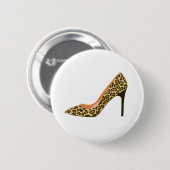 Leopard-Druck-Absatz-Schuh Button (Vorne & Hinten)