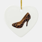 Leopard-Druck-Absatz-Schuh-Pumpe Keramik Ornament (Vorne)