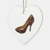 Leopard-Druck-Absatz-Schuh-Pumpe Keramik Ornament (Links)