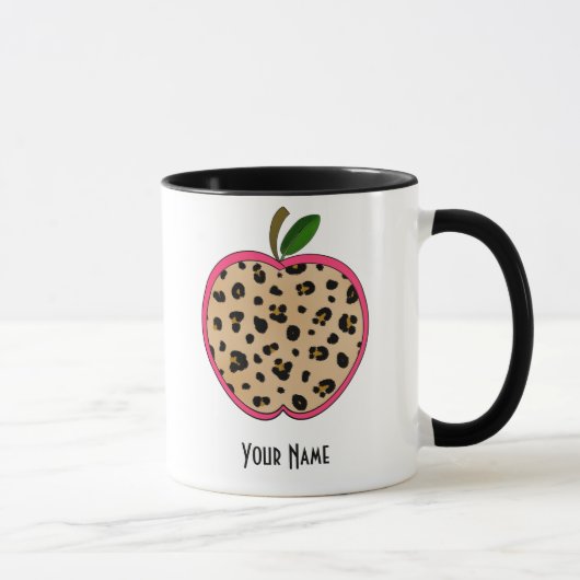 Leopard-Druck-Apple-Lehrer Tasse (Rechts)