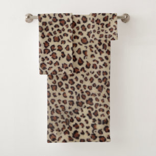 Leopard-Druck Badhandtuch Set
