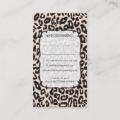 Leopard-Druck-bezaubernde Terminkarte (Rückseite)