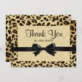 Leopard-Druck-Bogen danken Ihnen zu merken Dankeskarte (Vorne/Hinten)