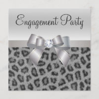 Leopard-Druck, Bogen u. Diamant-Verlobungs-Party