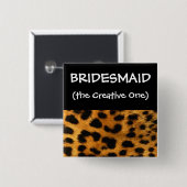 Leopard-Druck-Brautjungfern-Knopf Button (Vorne & Hinten)