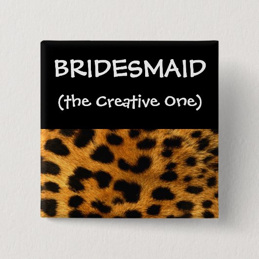 Leopard-Druck-Brautjungfern-Knopf Button (Vorderseite)