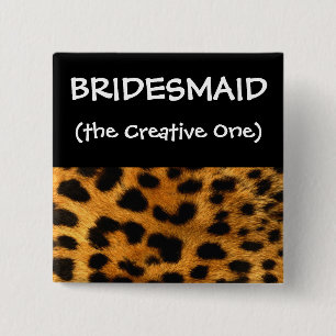 Leopard-Druck-Brautjungfern-Knopf Button