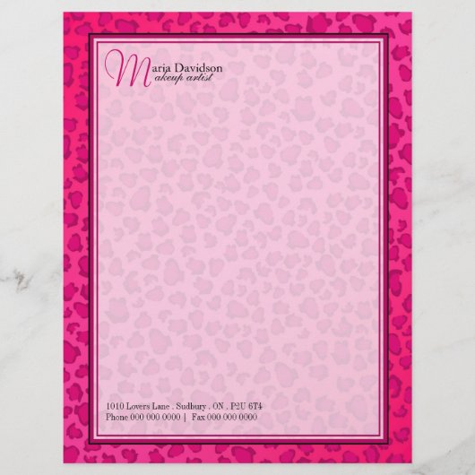 Leopard Druck Briefkopf (Vorderseite)