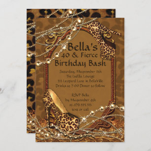 Leopard-Druck-Damen-Geburtstags-Einladungen Einladung