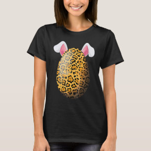 Leopard-Druck-Ei-Blumen-Mädchen-Frauen-Frohe-Oster T-Shirt