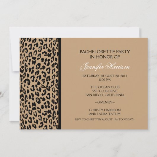 Leopard-Druck Einladung (Vorderseite)
