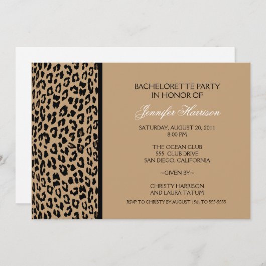 Leopard-Druck Einladung (Vorne/Hinten)