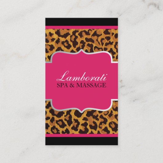 Leopard-Druck-eleganter Designer-modernes Rosa Visitenkarte (Vorderseite)
