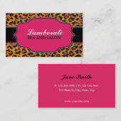 Leopard-Druck-elegantes modernes Mode-Rosa Visitenkarte (Vorne/Hinten)