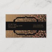 Leopard-Druck-Eleganz-Visitenkarte Visitenkarte (Rückseite)