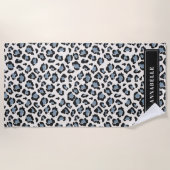 Leopard Druck Ersttypografie Blau Moderne Strandtuch (Vorderseite)