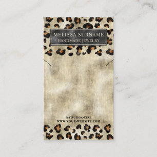 Leopard-Druck-Faux-Foil-Halsketten-Displaykarte Visitenkarte