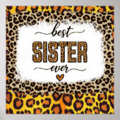 Leopard Druck für die beste Schwester Poster (Vorne)