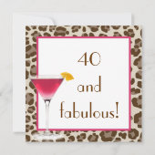 Leopard-Druck-Geburtstags-Einladung Einladung (Rückseite)