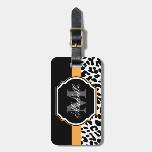 Leopard-Druck Gepäckanhänger (Vorderseite vertikal)
