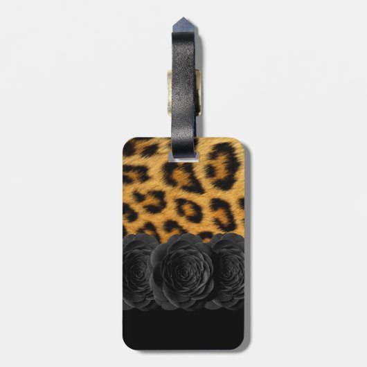 Leopard-Druck-Gepäckanhänger Gepäckanhänger (Rückseite vertikal)
