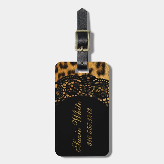 Leopard-Druck-Gepäckanhänger Gepäckanhänger (Vorderseite vertikal)