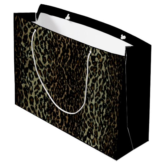 Leopard-Druck-große Geschenk-Tasche Große Geschenktüte (Rückseite Schrägansicht)