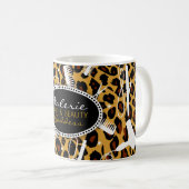 Leopard-Druck-Haar u. Schönheit Kaffeetasse (VorderseiteRechts)