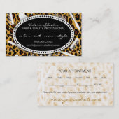 Leopard-Druck-Haar u. Schönheits-Verabredung Terminkarte (Vorne/Hinten)