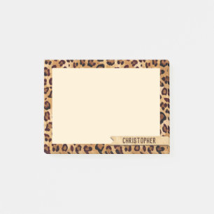 Leopard-Druck Ihren Namen hinzufügen Kleinere Post-it Klebezettel