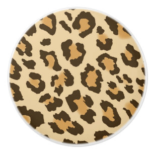Leopard-Druck-Keramik-Fach-Griff Keramikknauf
