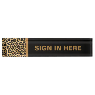 Leopard-Druck-kundenspezifischer Namensplakette