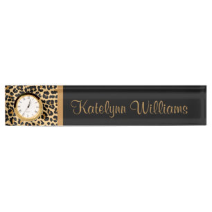 Leopard-Druck-kundenspezifischer Namensplakette