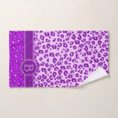 Leopard-Druck lila mit Monogramm Handtuch (Handtuch)