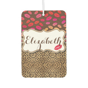 Leopard-Druck-Lippenküsse personalisiert Autolufterfrischer