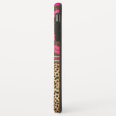 Leopard-Druck-Lippenküsse personalisiert Case-Mate iPhone Hülle (Hinten/Links)